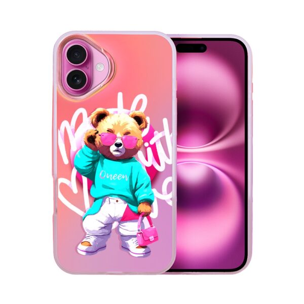 Etui do iPhone 16 MagSafe Bear With Me, Pink Queen, głęboki mieniący się kolor, różowe ombre (5)