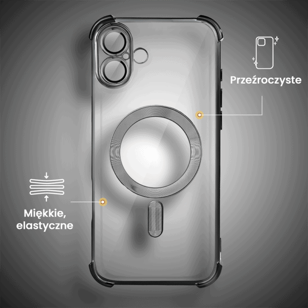 Etui do iPhone 16 MagSafe Luxury Anti-Shock Lens Protect, czarne (4)