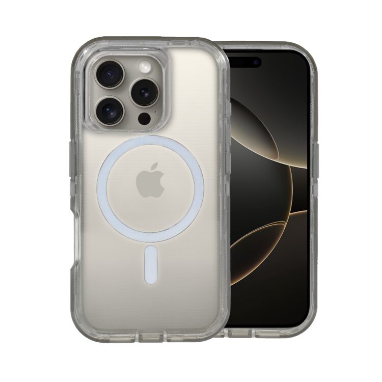 Etui do iPhone 16 Pro Crystal Armor Magsafe, Anti-Drop pancerne 3w1, szary szafir (5)