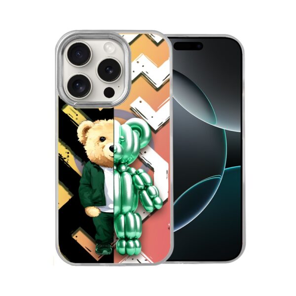 Etui do iPhone 16 Pro Max MagSafe Bear With Me, DuoBear Party, miś imprezowy, opalizujący kolor i srebrne elementy (4)