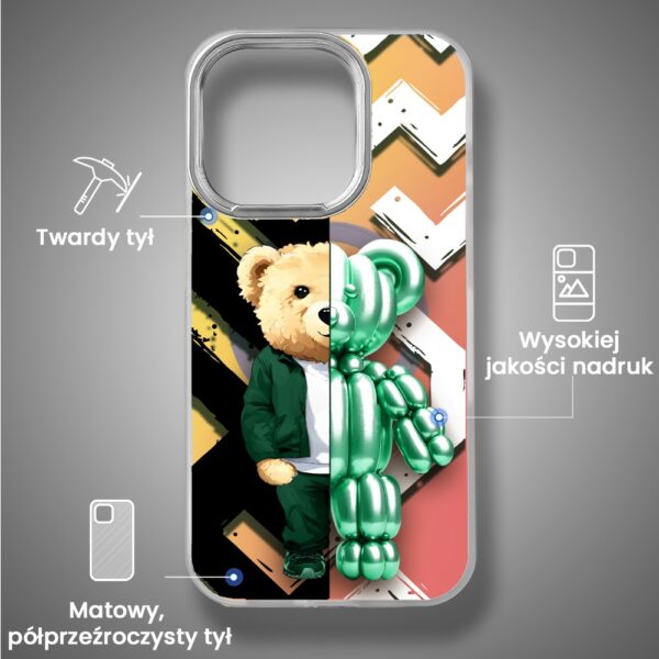 Etui do iPhone 16 Pro Max MagSafe Bear With Me, DuoBear Party, miś imprezowy, opalizujący kolor i srebrne elementy (5)