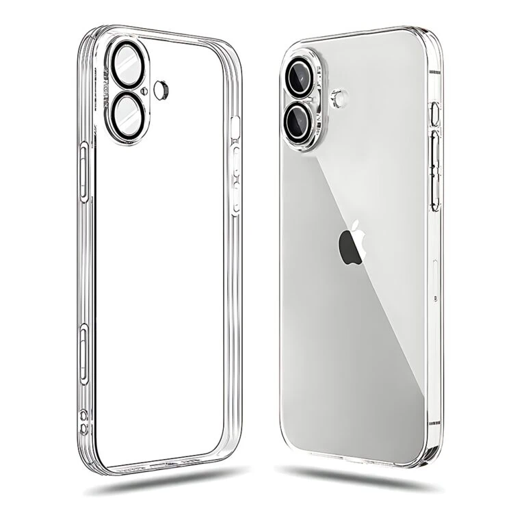 Etui do iPhone 16 Slim Protect Full Cover z osłoną kamery i obiektywów 9H, przeźroczyste (1)
