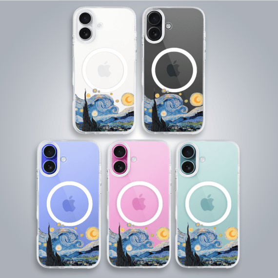 Etui do iPhone 16 z MagSafe, obraz Van Gogh, przeźroczyste (2)