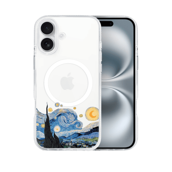 Etui do iPhone 16 z MagSafe, obraz Van Gogh, przeźroczyste