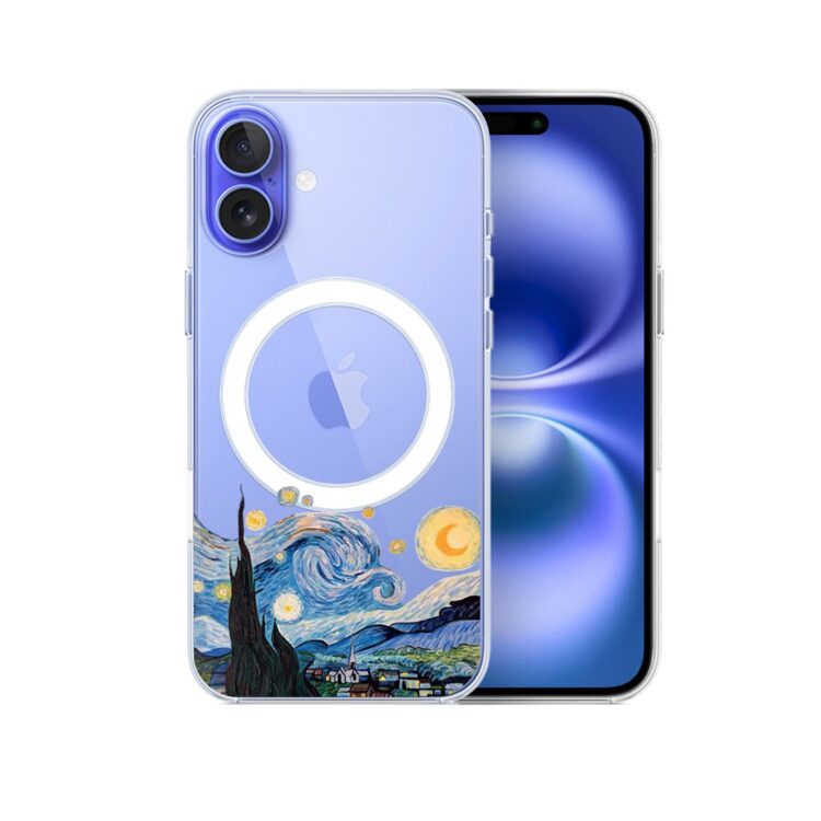 Etui do iPhone 16 z MagSafe, obraz Van Gogh, przeźroczyste (5)