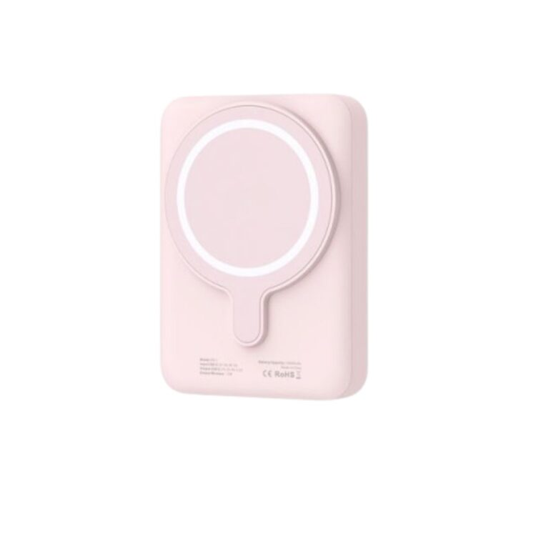 Power bank MagSafe do iPhone, 10 000 mAh, ładowanie bezprzewodowe, różowy (1)