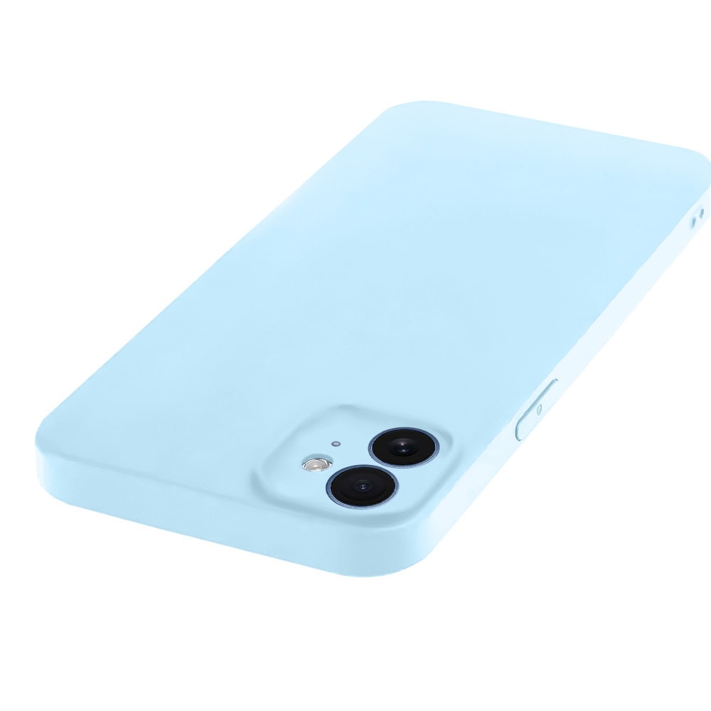 Etui do iPhone 12 silikonowe z mikrofibrą soft touch z osłoną na aparat, jasny niebieski (1)