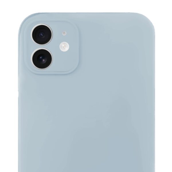 Etui do iPhone 12 silikonowe z mikrofibrą soft touch z osłoną na aparat, lodowy błękit (3)