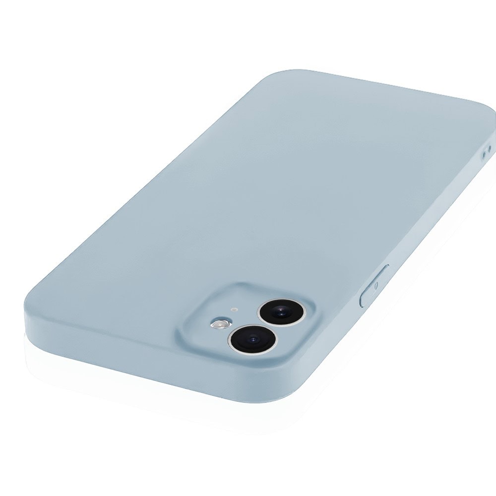 Etui do iPhone 12 silikonowe z mikrofibrą soft touch z osłoną na aparat, lodowy błękit (4)