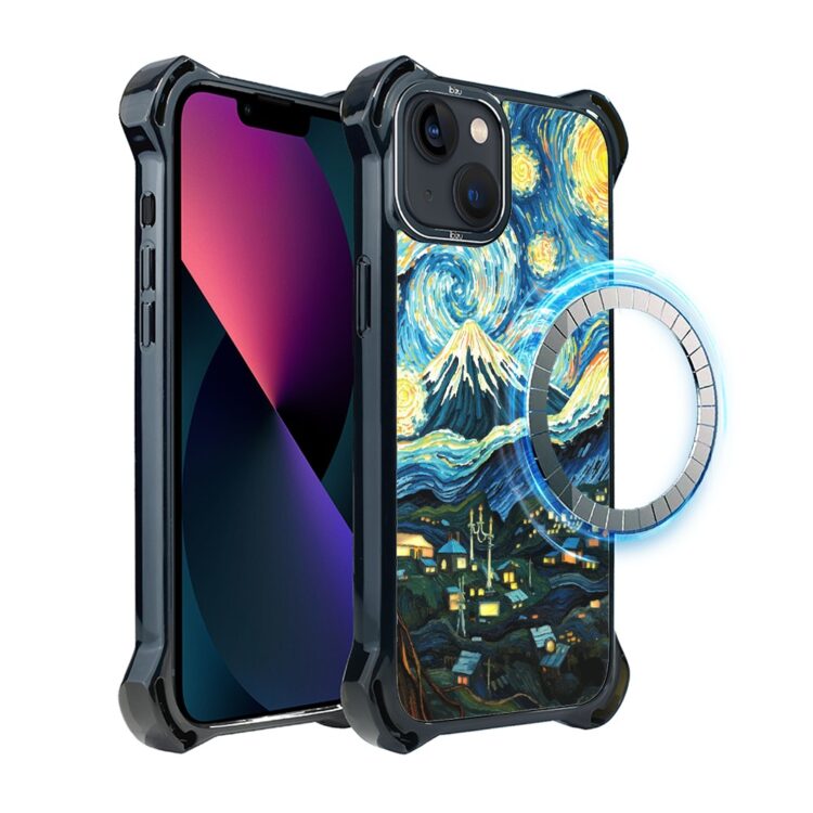 Etui do iPhone 13, Ibizu DropGuard Ultra z MagSafe, Van Gogh, gwieździsta noc (2)