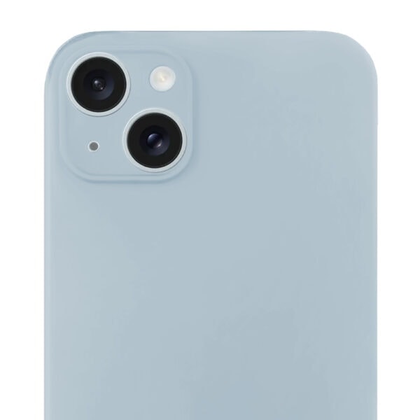 Etui do iPhone 13 silikonowe z mikrofibrą soft touch z osłoną na aparat, lodowy błękit (6)