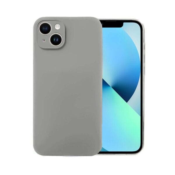 Etui do iPhone 13 silikonowe z mikrofibrą soft touch z osłoną na aparat, vintage beż (1)
