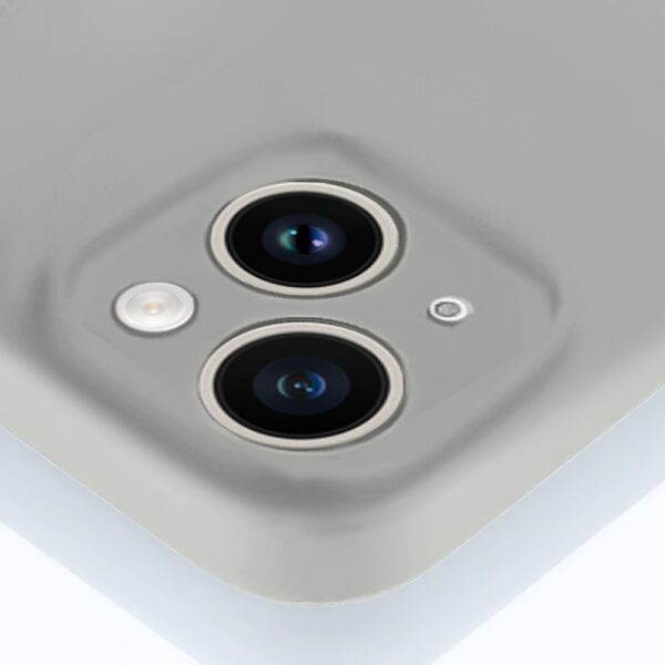 Etui do iPhone 13 silikonowe z mikrofibrą soft touch z osłoną na aparat, vintage beż (5)