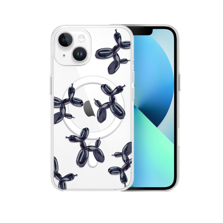 Etui do iPhone 13 z MagSafe, balonowe pieski, przeźroczyste (3)
