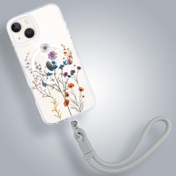 Etui do iPhone 13 z MagSafe, kwiaty różnokolorowe, przeźroczyste (4)