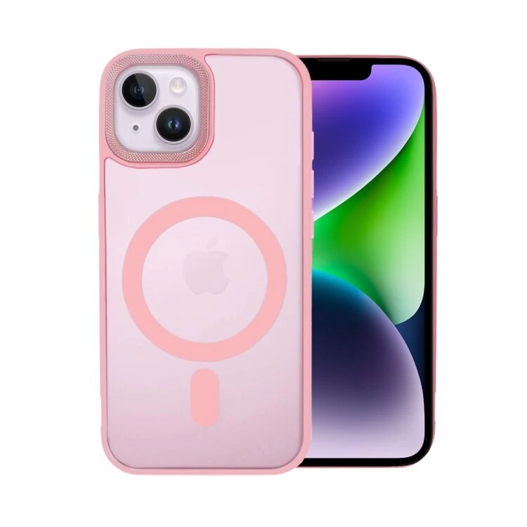 Etui do iPhone 14 Color Flush Frame z MagSafe, różowe (7)