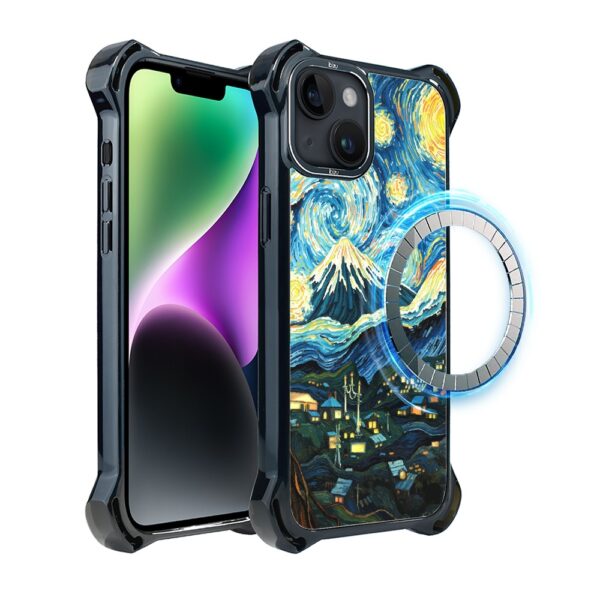 Etui do iPhone 14 Plus, Ibizu DropGuard Ultra z MagSafe, Van Gogh, gwieździsta noc (2)