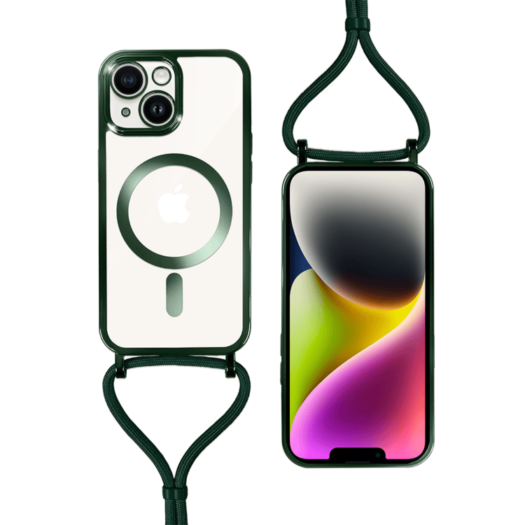 Etui do iPhone 14 Plus Magsafe Slim Crossbody, jak torebka, zielone (6)