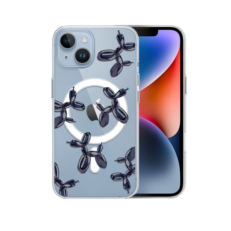 Etui do iPhone 14 z MagSafe, balonowe pieski, przeźroczyste (3)