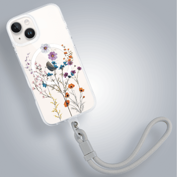 Etui do iPhone 14 z MagSafe, kwiaty różnokolorowe, przeźroczyste (4)