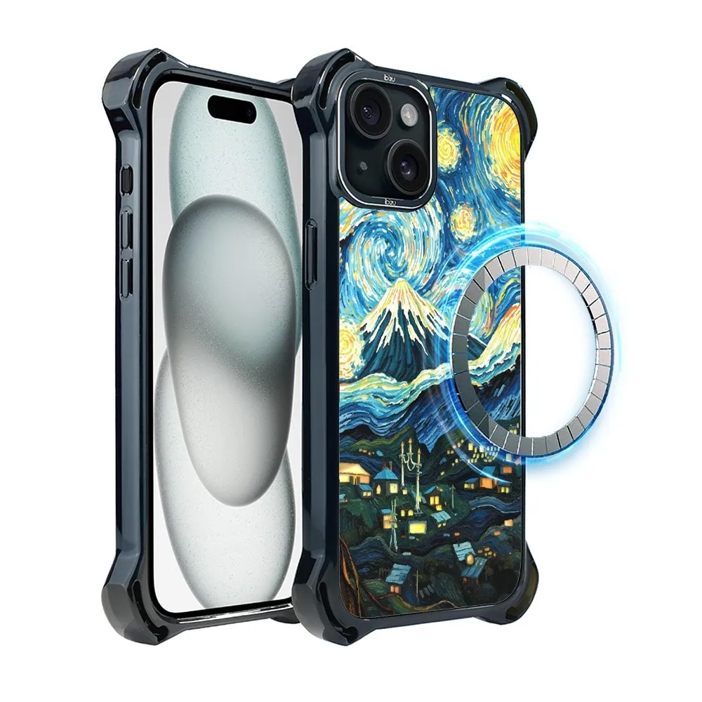 Etui do iPhone 15, Ibizu DropGuard Ultra z MagSafe, Van Gogh, gwieździsta noc