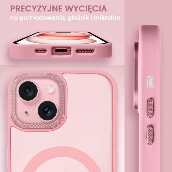 Etui do iPhone 15 Plus Color Flush Frame z MagSafe, różowe (4)