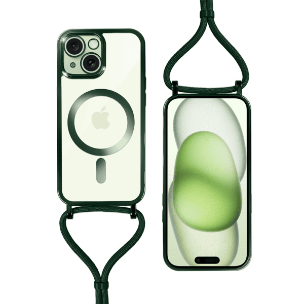 Etui do iPhone 15 Plus Magsafe Slim Crossbody, jak torebka, zielone (7)