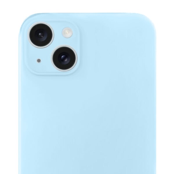 Etui do iPhone 15 Plus silikonowe z mikrofibrą soft touch z osłoną na aparat, jasny niebieski (8)