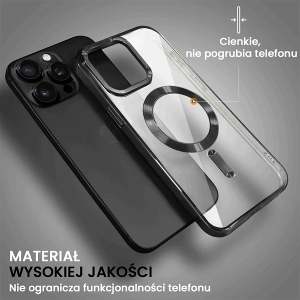 Etui do iPhone 15 Pro MagSafe Luxury, przeźroczyste, tytanowe (3)