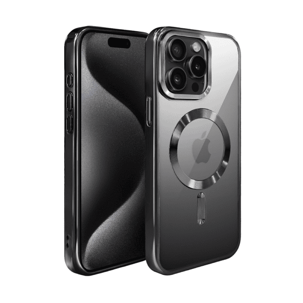 Etui do iPhone 15 Pro MagSafe Luxury, przeźroczyste, tytanowe (7)