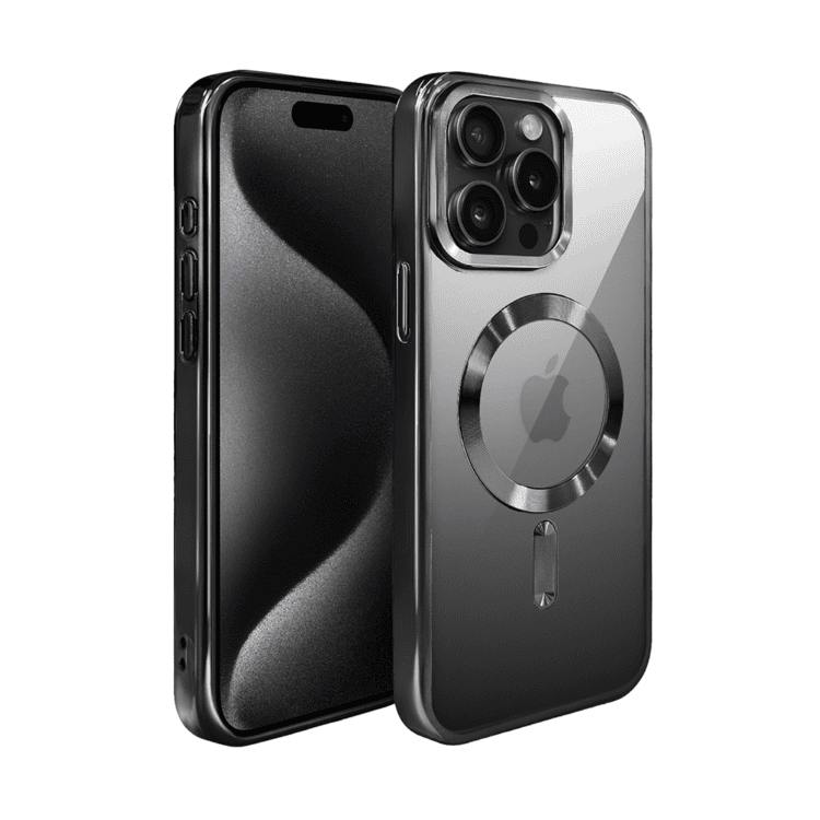 Etui do iPhone 15 Pro MagSafe Luxury, przeźroczyste, tytanowe (7)
