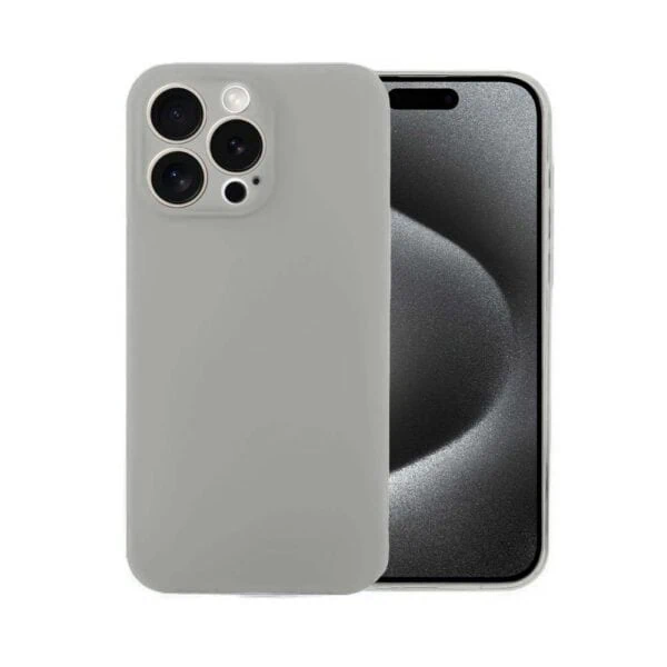 Etui do iPhone 15 Pro Max silikonowe z mikrofibrą soft touch z osłoną na aparat, vintage beż (1)