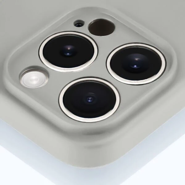 Etui do iPhone 15 Pro Max silikonowe z mikrofibrą soft touch z osłoną na aparat, vintage beż (6)