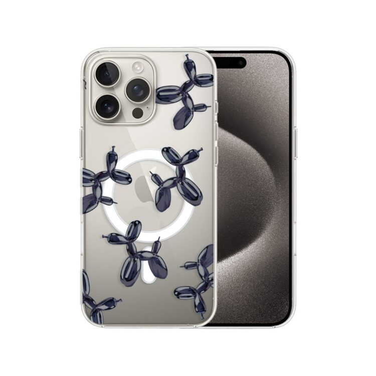 Etui do iPhone 15 Pro z MagSafe, balonowe pieski, przeźroczyste (2)