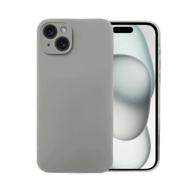 Etui do iPhone 15 silikonowe z mikrofibrą soft touch z osłoną na aparat, vintage beż (1)