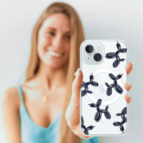 Etui do iPhone 15 z MagSafe, balonowe pieski, przeźroczyste (5)