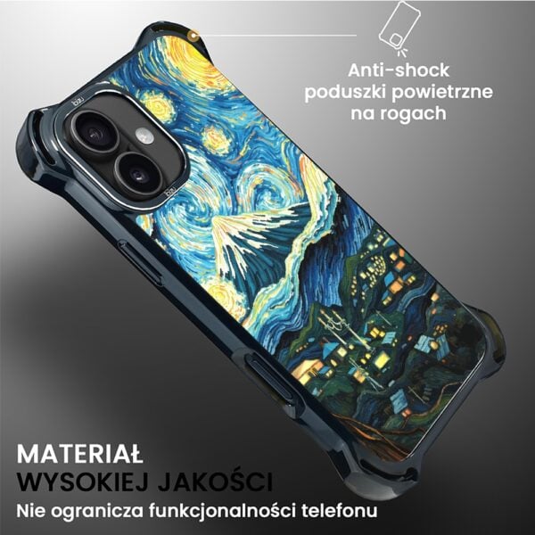Etui do iPhone 16, Ibizu DropGuard Ultra z MagSafe, Van Gogh, gwieździsta noc (6)