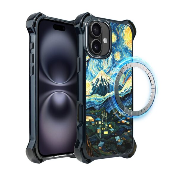 Etui do iPhone 16, Ibizu DropGuard Ultra z MagSafe, Van Gogh, gwieździsta noc (8)