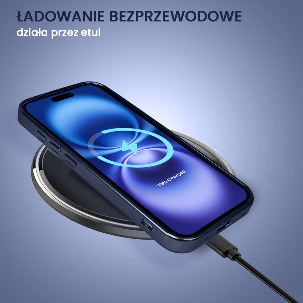 Etui do iPhone 16 MagSafe Luxury Protect przeźroczyste, z osłoną aparatu, Titanium Finish, granatowe (6)
