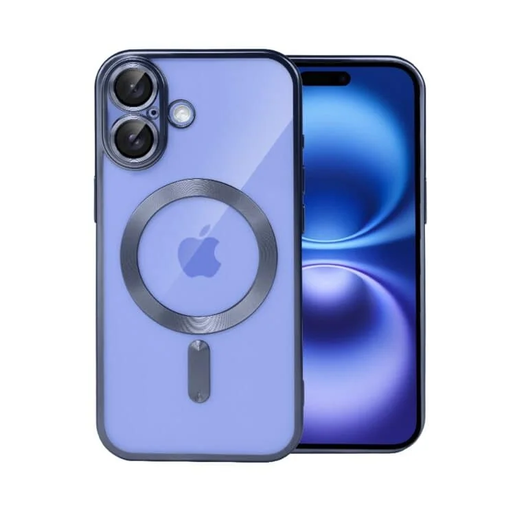 Etui do iPhone 16 MagSafe Luxury Protect przeźroczyste, z osłoną aparatu, Titanium Finish, granatowe (7)