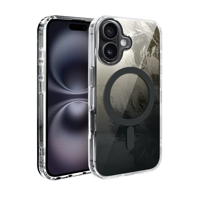 Etui do iPhone 16, Mystic Ring z MagSafe, eteryczny efekt 3D, barwy czerni (2)