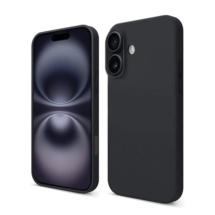 Etui do iPhone 16 Soft Lux matowe z mikrofibrą, trójwarstwowa ochrona, czarne (3)
