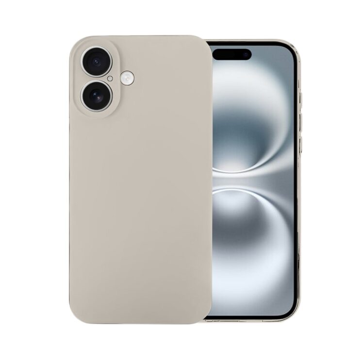 Etui do iPhone 16 silikonowe z mikrofibrą soft touch z osłoną na aparat, cieliste (7)