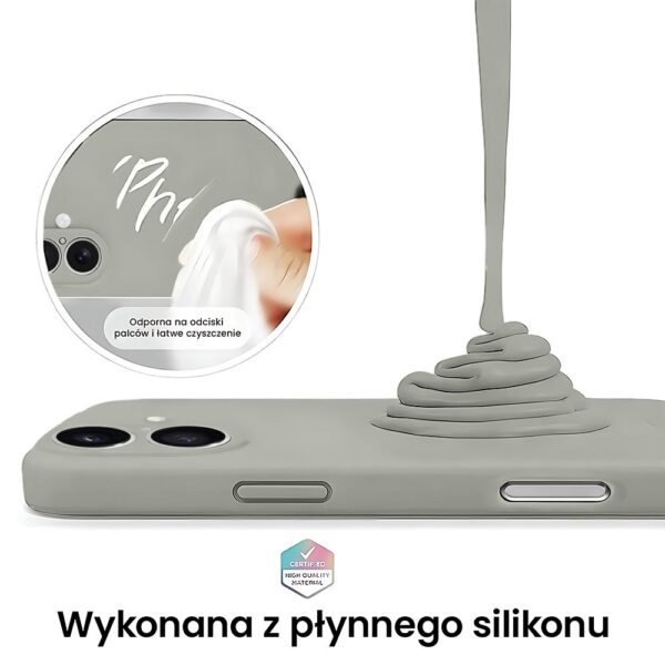 Etui do iPhone 16 silikonowe z mikrofibrą soft touch z osłoną na aparat, vintage beżowe (4)