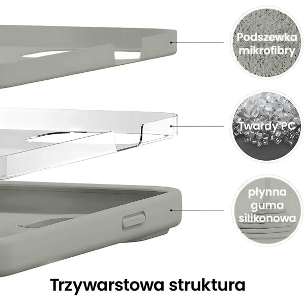 Etui do iPhone 16 silikonowe z mikrofibrą soft touch z osłoną na aparat, vintage beżowe (5)