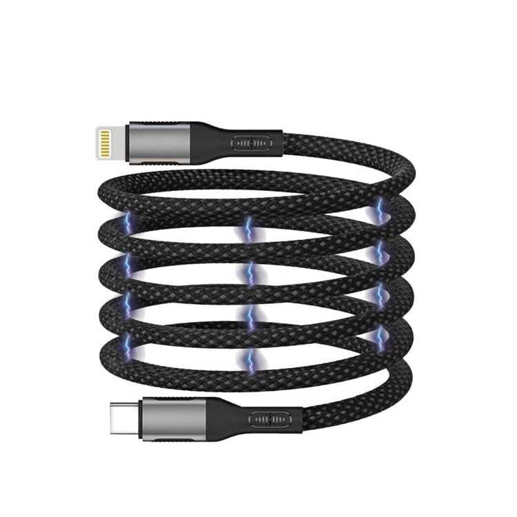 Kabel magnetyczny USB Typ C - lightning, 27W, czarny (1)