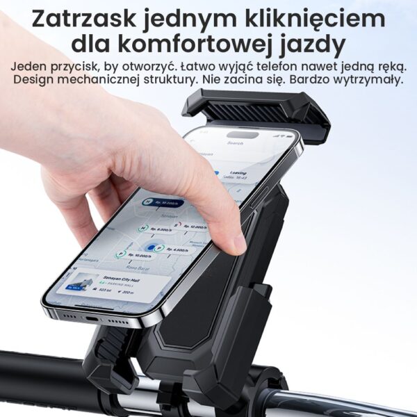 Uchwyt rowerowy do telefonu z daszkiem, czarne (2)