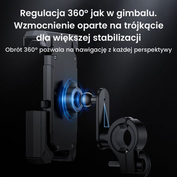 Uchwyt rowerowy do telefonu z daszkiem, czarne (3)
