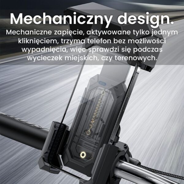 Uchwyt rowerowy do telefonu z daszkiem, czarne (5)