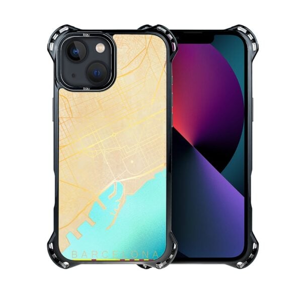 Etui do iPhone 13, Ibizu DropGuard Ultra z MagSafe, Barcelona mapa (1)